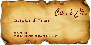 Csipka Áron névjegykártya
